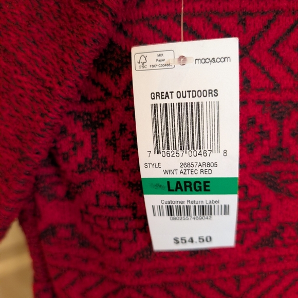 Style & Co Red Patterned Cowl Neck Sweater - Picture 3 of 5